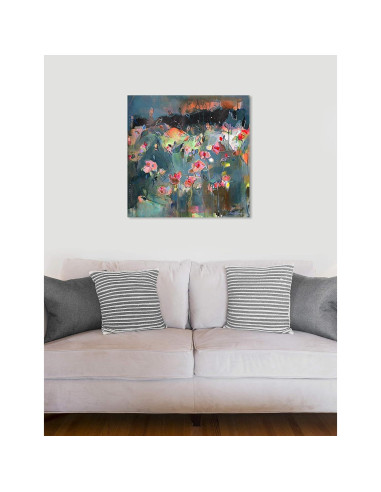 Arte Abstracto en Lienzo Oliver Gal 76.2x76.2 cm Gris Rosa