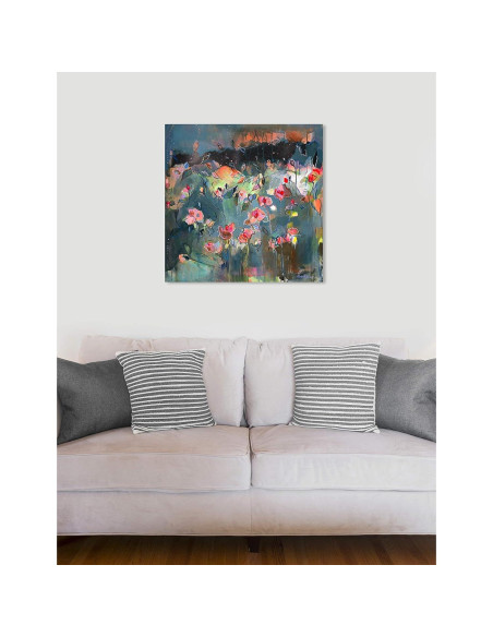 Arte Abstracto en Lienzo Oliver Gal 76.2x76.2 cm Gris Rosa