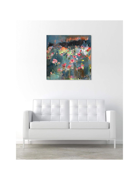 Arte Abstracto en Lienzo Oliver Gal 76.2x76.2 cm Gris Rosa