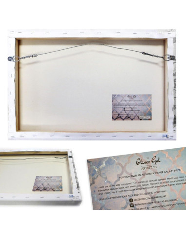 Arte Abstracto en Lienzo Oliver Gal 76.2x76.2 cm Gris Rosa