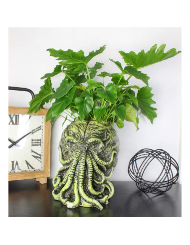 Maceta Cthulhu Toy Vault 28 cm Resina Verde con Negro