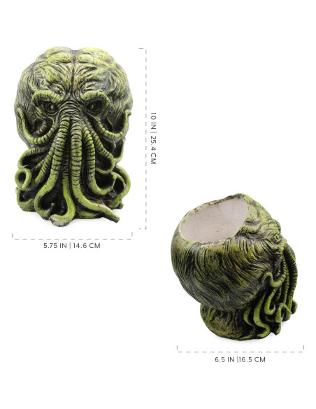 Maceta Cthulhu Toy Vault 28 cm Resina Verde con Negro