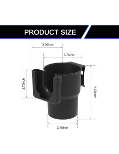 Soporte para Taza y Teléfono Móvil Gunroil DM-142 Negro 2-en-1 2