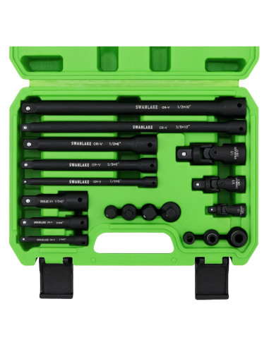 Juego de herramientas de 18 piezas SWANLAKE - Socket de impacto