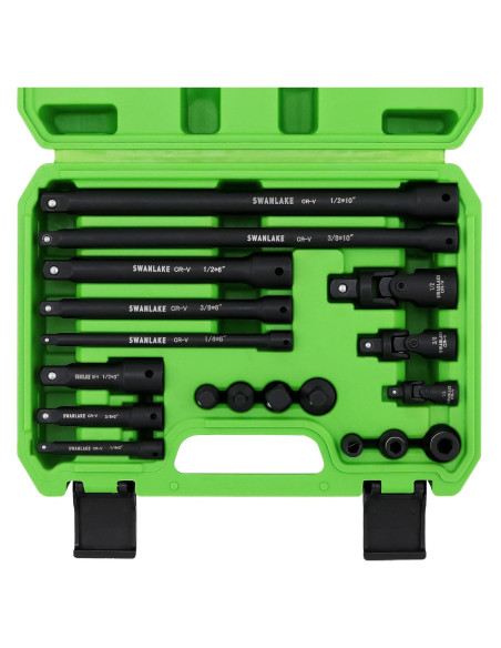 Juego de herramientas de 18 piezas SWANLAKE - Socket de impacto