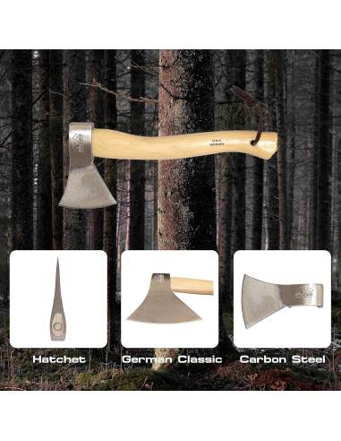 Hacha Prandi Alemán C45 Forjada - Mango de Hickory 40.64 cm