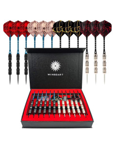 Conjunto de Dardos de Punta de Acero WINSDART 12 Pack con Barriles de Hierro