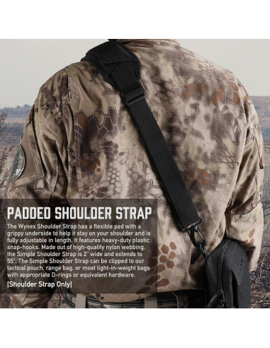 Correa de Hombro WYNEX con Almohadilla Desmontable 5 cm Negra