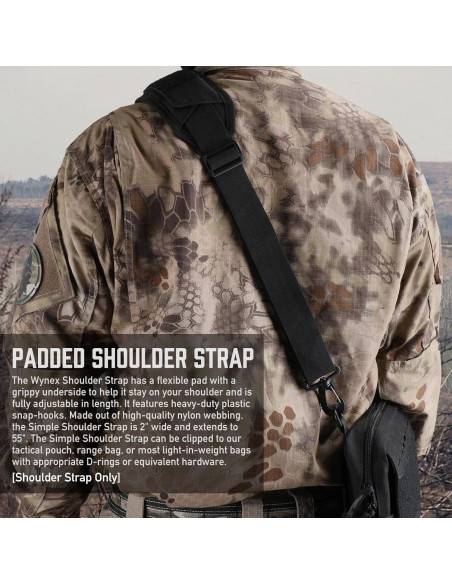 Correa de Hombro WYNEX con Almohadilla Desmontable 5 cm Negra