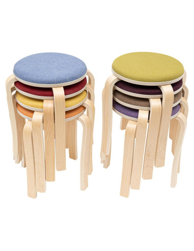 Juego de 8 Taburetes Redondos Apilables ZXTINGSHOP 41.5cm