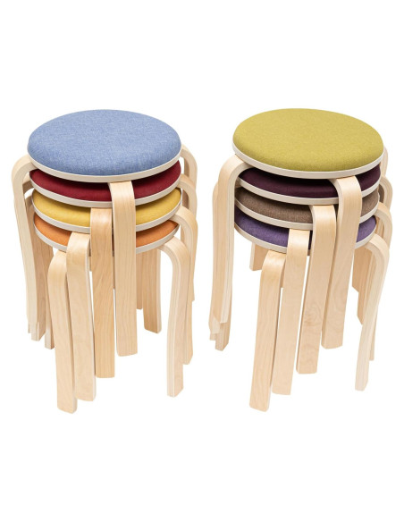 Juego de 8 Taburetes Redondos Apilables ZXTINGSHOP 41.5cm