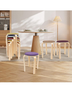 Juego de 8 Taburetes Redondos Apilables ZXTINGSHOP 41.5cm 2