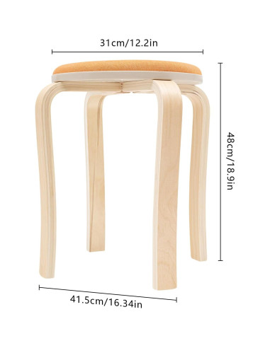 Juego de 8 Taburetes Redondos Apilables ZXTINGSHOP 41.5cm