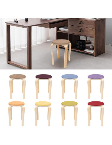 Juego de 8 Taburetes Redondos Apilables ZXTINGSHOP 41.5cm