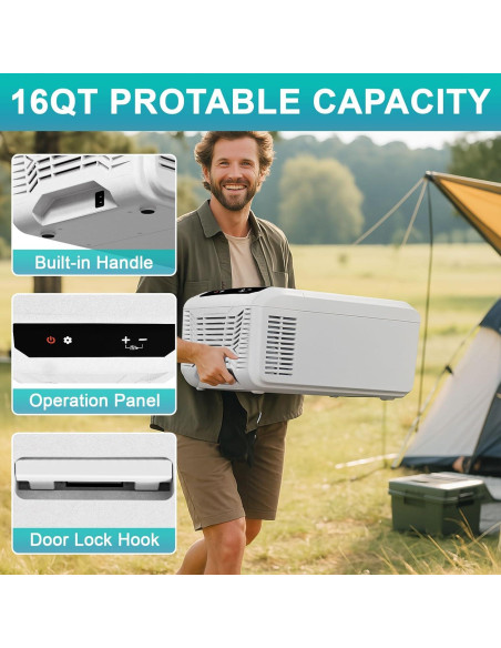 Refrigerador Portátil Erivess 15L 12V/240V -20C a 20C