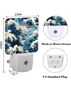 Luz Nocturna Enchufable FSHVQKD Movimiento de Olas 0.5W 2