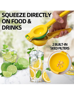 Exprimidor Manual de Limón Yopinmall LM-1, 2-en-1, Metal 2