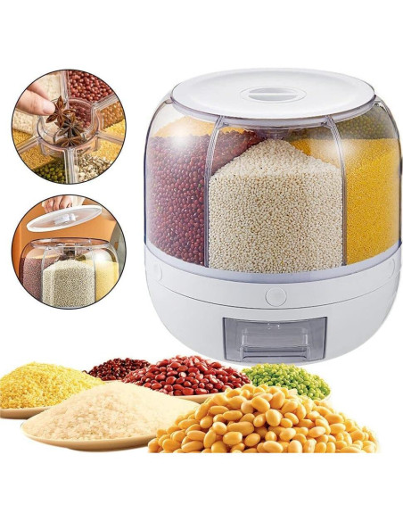 Dispensador de Granos Legoa 6 Rejillas 10 kg con Taza Medidora