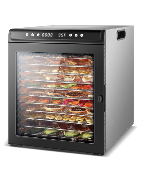 Deshidratador de Alimentos Amzgachfktch 12 Bandejas Acero Inoxidable 1300W
