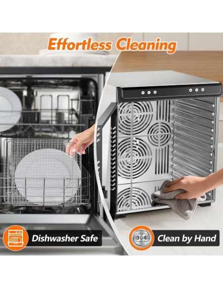 Deshidratador de Alimentos Amzgachfktch 12 Bandejas Acero Inoxidable 1300W