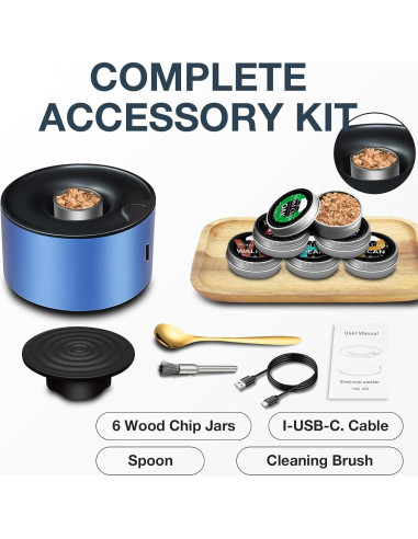 Ahumador Eléctrico de Whisky ABESTME con 6 Astillas de Madera