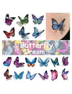 Tatuajes Temporales de Mariposa Ooopsi - 110 Pcs 3D Coloridos