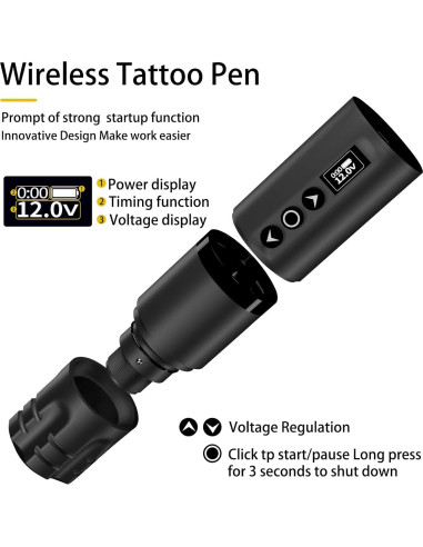 Kit de Máquina de Tatuaje Inalámbrica MK 2000mAh con Agujas