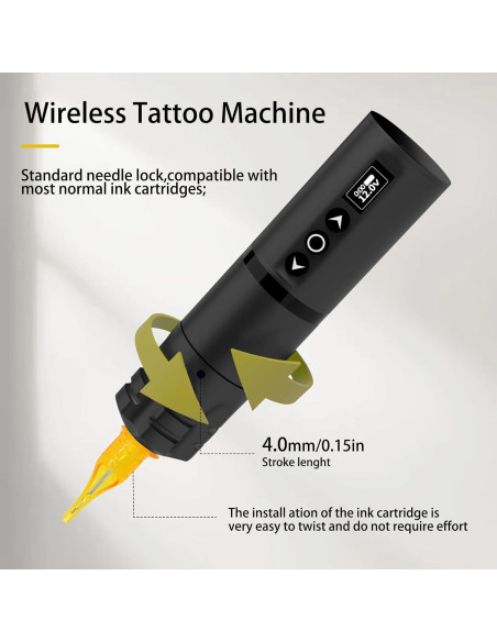 Kit de Máquina de Tatuaje Inalámbrica MK 2000mAh con Agujas