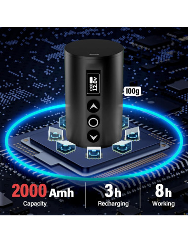 Kit de Máquina de Tatuaje Inalámbrica MK 2000mAh con Agujas
