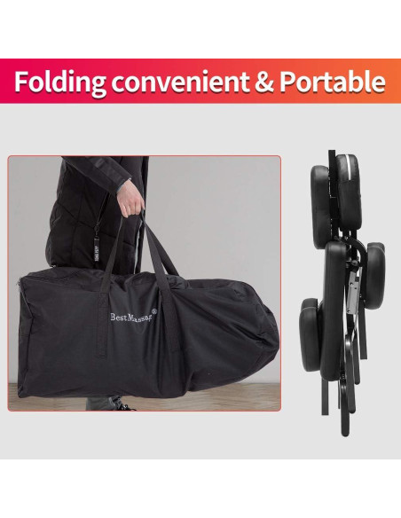 Silla de Masaje Plegable BestMassage con Reposacabezas Ajustable