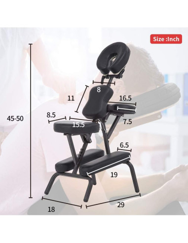 Silla de Masaje Plegable BestMassage con Reposacabezas Ajustable