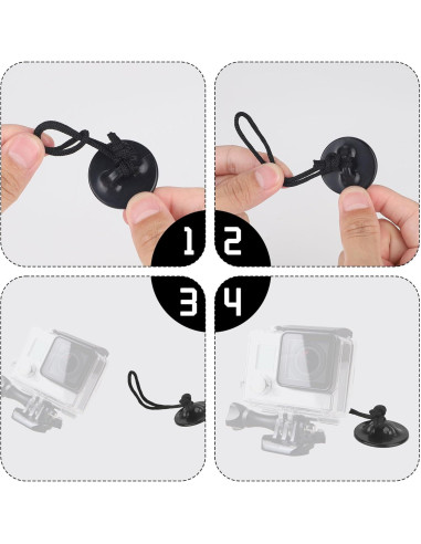 4 Correas de Seguridad para Cámara de Acción Lasuroa con Almohadillas Adhesivas