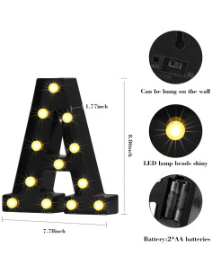 Mudder 3 Piezas Luz LED Letras BAR para Decoración de Bar 2