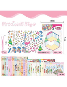 24 Pegatinas 3D GUBEARE para Crear Escenas de Habitaciones 2