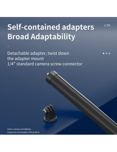 Bastón de Selfie Extensible TELESIN 270cm Carbono Impermeable