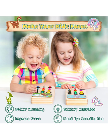 2 Paquete Tableros Ocupados OAKJAR para Niños 1-6 Años