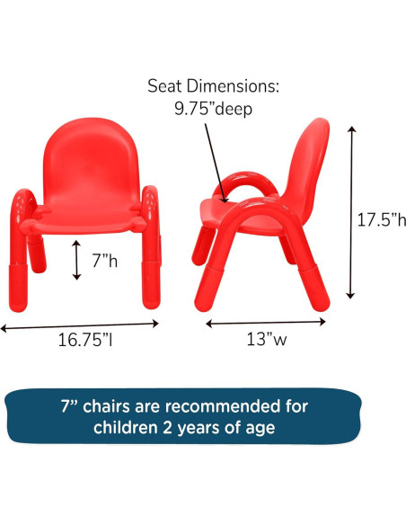 Silla Infantil Baseline Rojo Manzana 42.5x33cm Paquete de 2