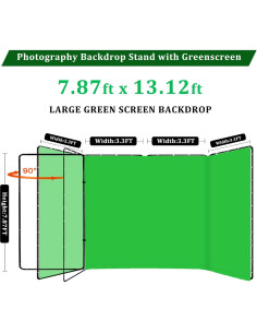 Pantalla Verde de Fondo 4x2.4m BENOISON con Soporte Plegable 2