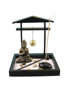 Jardín Zen Miniatura VOSAREA con Estatua de Buda 15x13cm