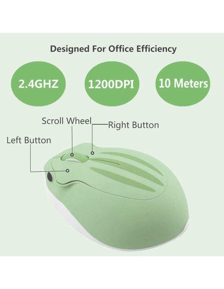Ratón Inalámbrico Bonito SHARE SUNSHINE Verde 1200DPI