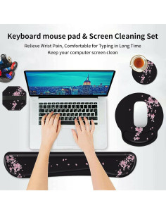 Kit Reposamuñecas Ergonomico RAUEDWDJS Flores de Cerezo 2