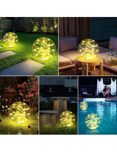 Luces de piscina flotantes solares Bawoo 14" IP68 2PCS