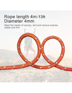 Paquete de 8 Cuerdas Reflectantes Smithok 4mm para Camping 2