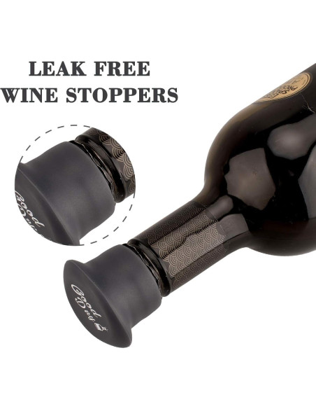 Set de 8 Tapones de Silicona para Vino Whaline - Reutilizables