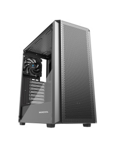 Gabinete ATX Gaming MOROVOL P5 Negro con 4 Ventiladores