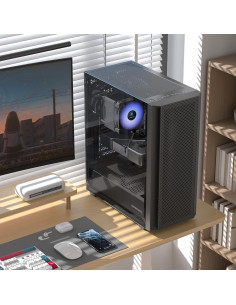 Gabinete ATX Gaming MOROVOL P5 Negro con 4 Ventiladores 2