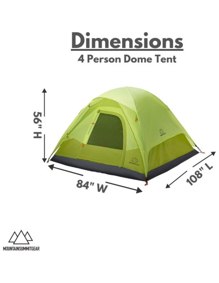 Carpa Domo Camping 4 Personas MOUNTAIN SUMMIT GEAR Impermeable