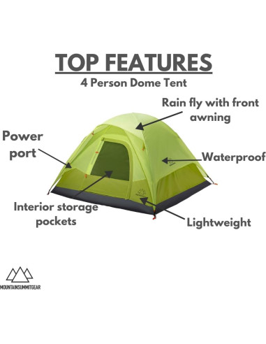 Carpa Domo Camping 4 Personas MOUNTAIN SUMMIT GEAR Impermeable