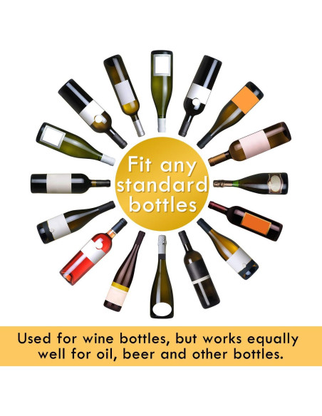 Set de 8 Tapones de Silicona para Vino Whaline - Reutilizables