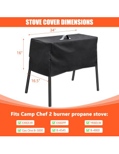 Cubierta y Bolsa de Transporte QuliMetal para Estufa Camp Chef 2 Quemadores 2